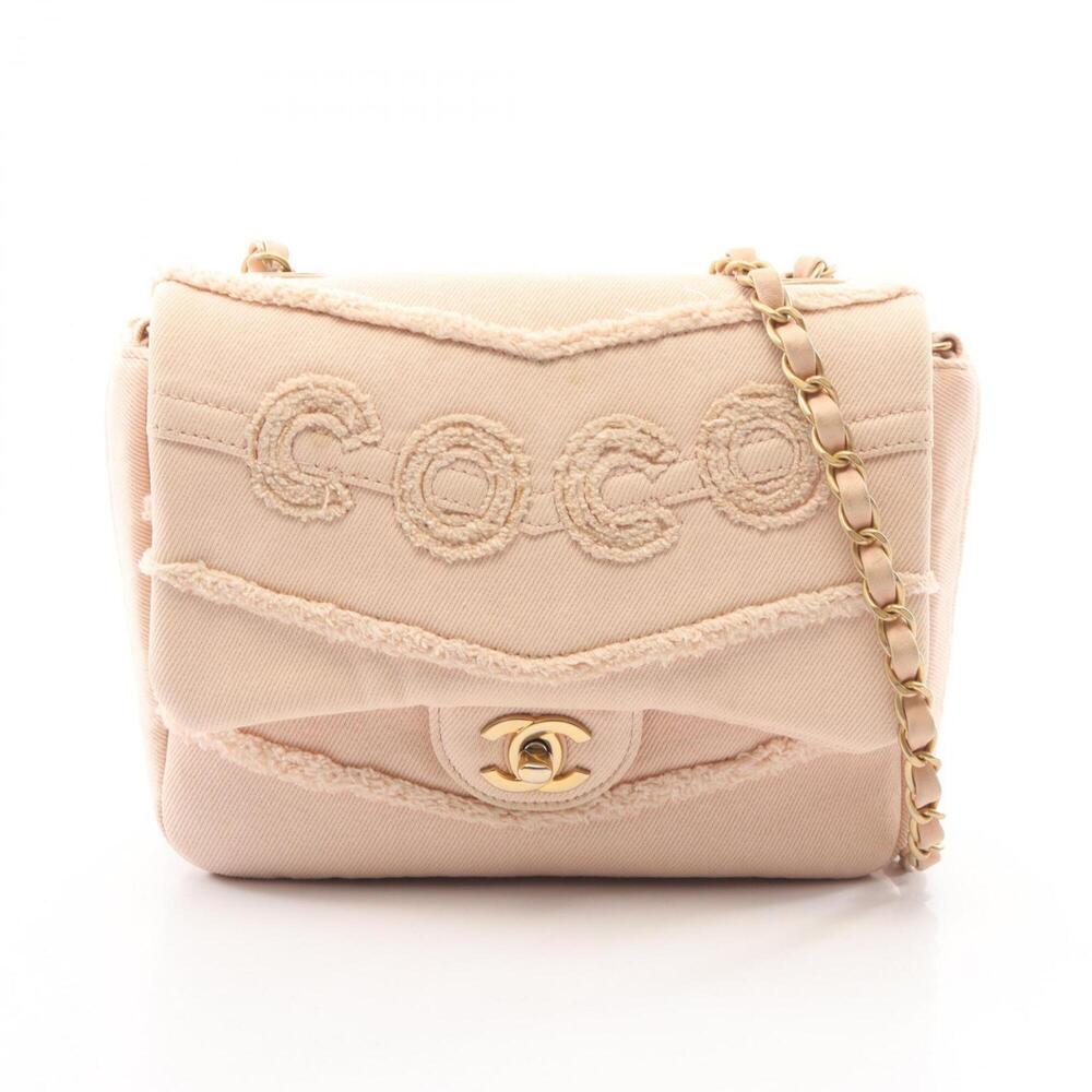 Chanel COCO Shoulder Bag/Handbag, Denim, Women's, Pink, AS1595